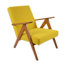 Scandinavian armchair, 60s, fully restored, yellow fabric