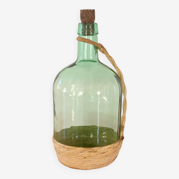 Vintage glass and raffia carboy