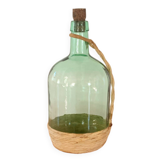 Vintage glass and raffia carboy