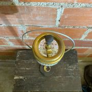 Vintage French Cast Iron Stand Ashtray + Gold Metal Ashtray #D