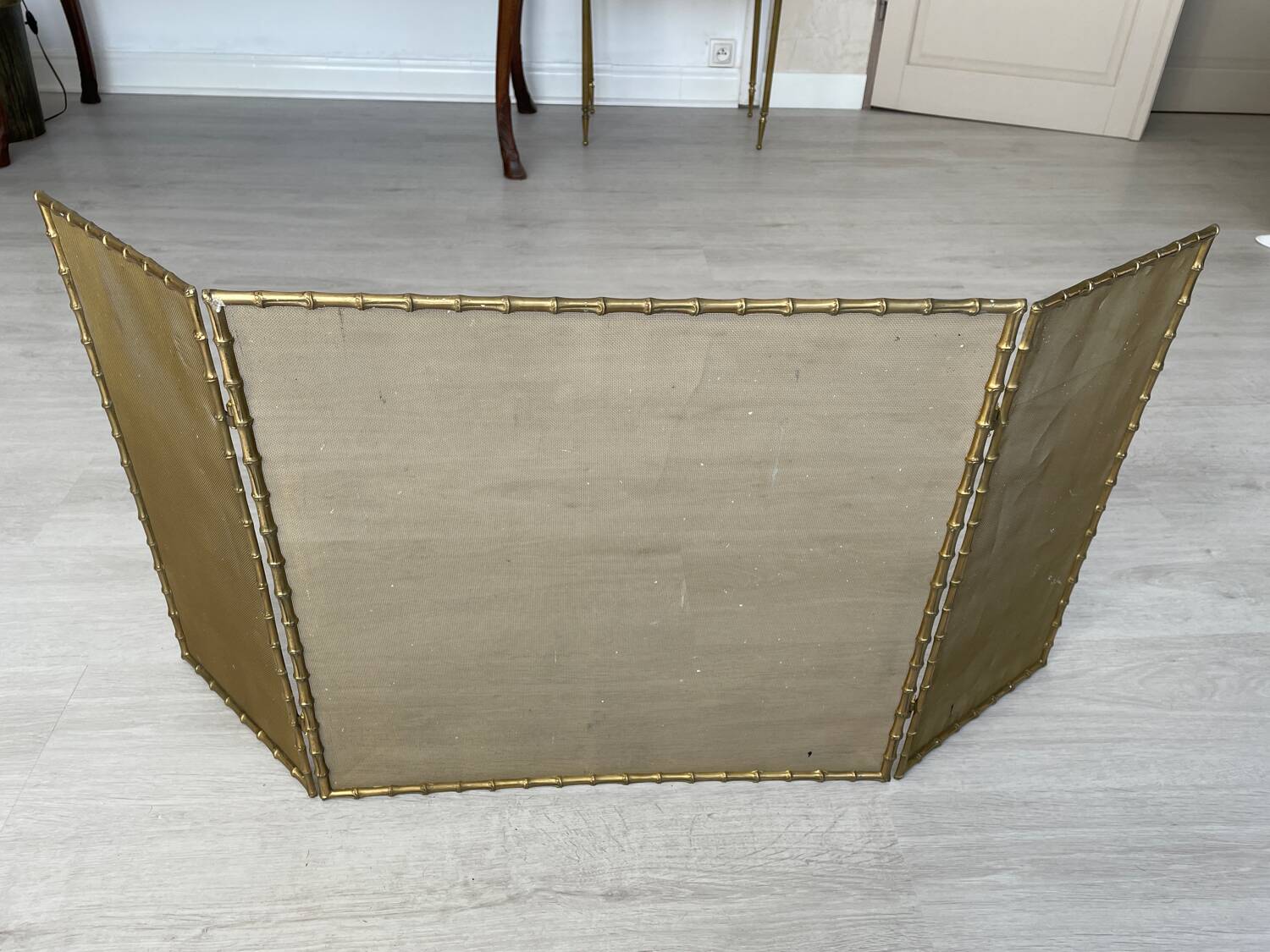 Fire protection chimney screen attributed to Baguès 1950