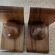 Pair of solid wood bookends with turned spheres – Minimalist design