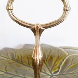 Plat à fruits en barbotine, faïence de Sarreguemines , coupe