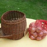 Basket with wicker lid