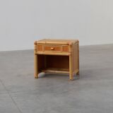 Italian 1970s bamboo and wicker chest of drawers or nightstand