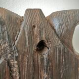 Masque en bois africain sculpté à la main vintage : décoration murale tribale