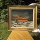 Vintage Winter Landscape Oil Painting