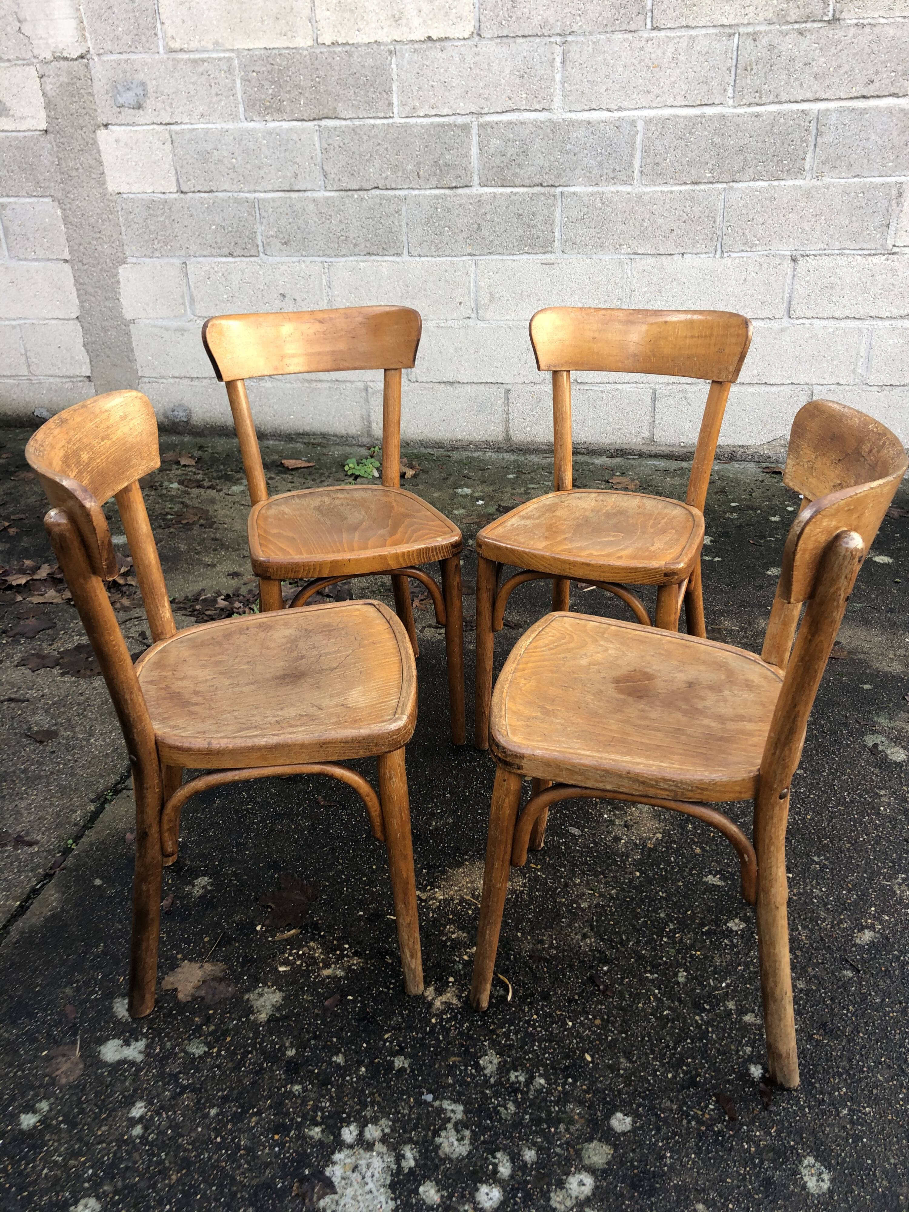 Lot of 4 vintage bistro chairs
