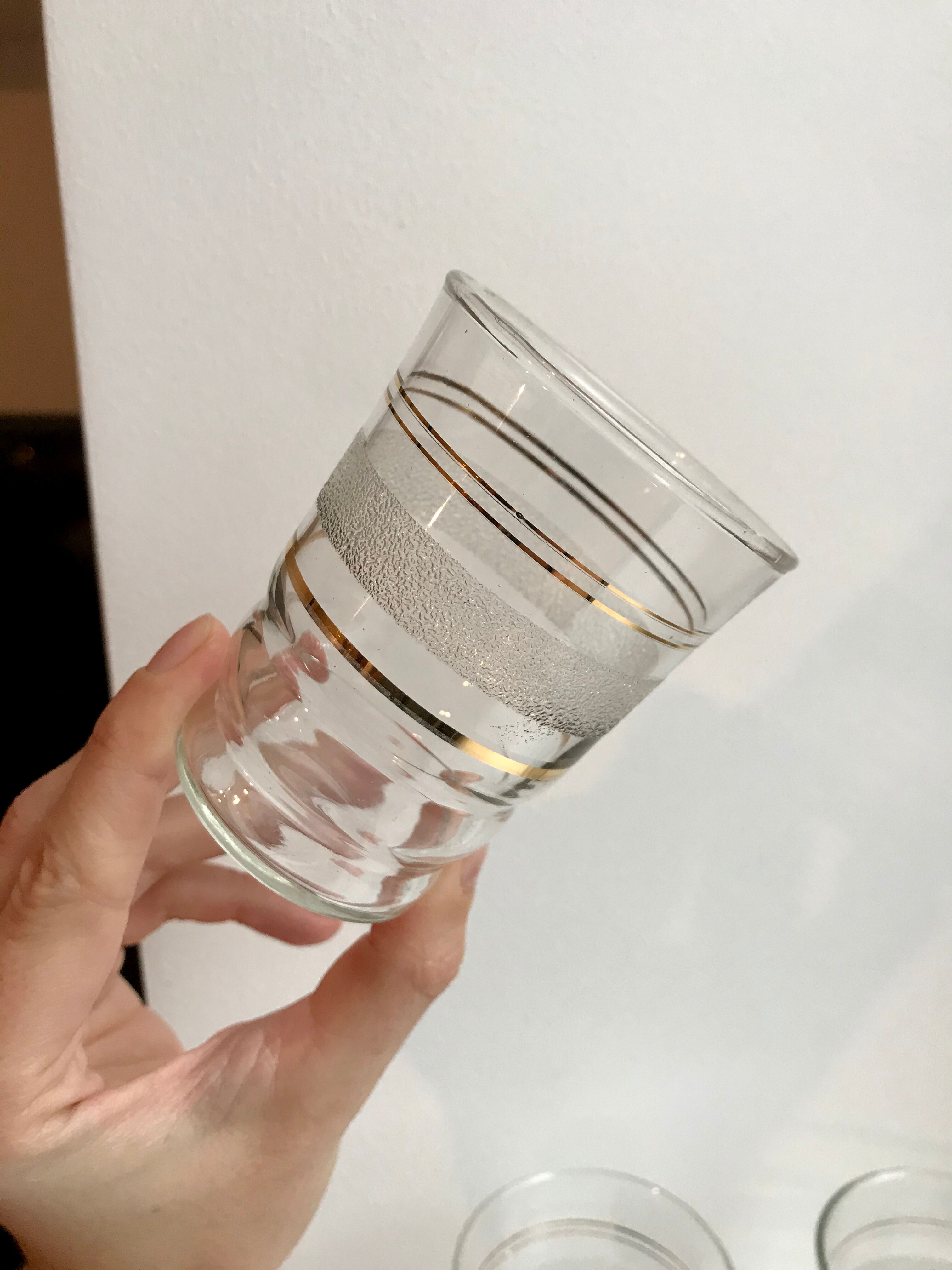 Set of 6 50s granite water glasses