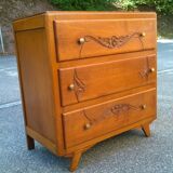 Art Deco dresser gilded oak france 1940