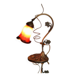 Art Nouveau tulip articulated lamp signed Art de France