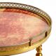 Round, small 1960s Aldo Tura serving or bar trolley in red goatskin leather