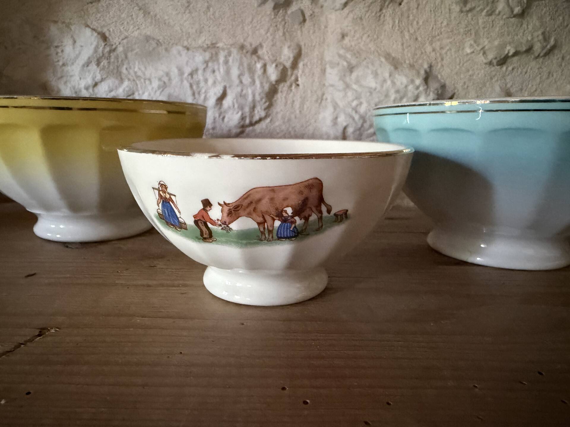 Antique faceted bowls