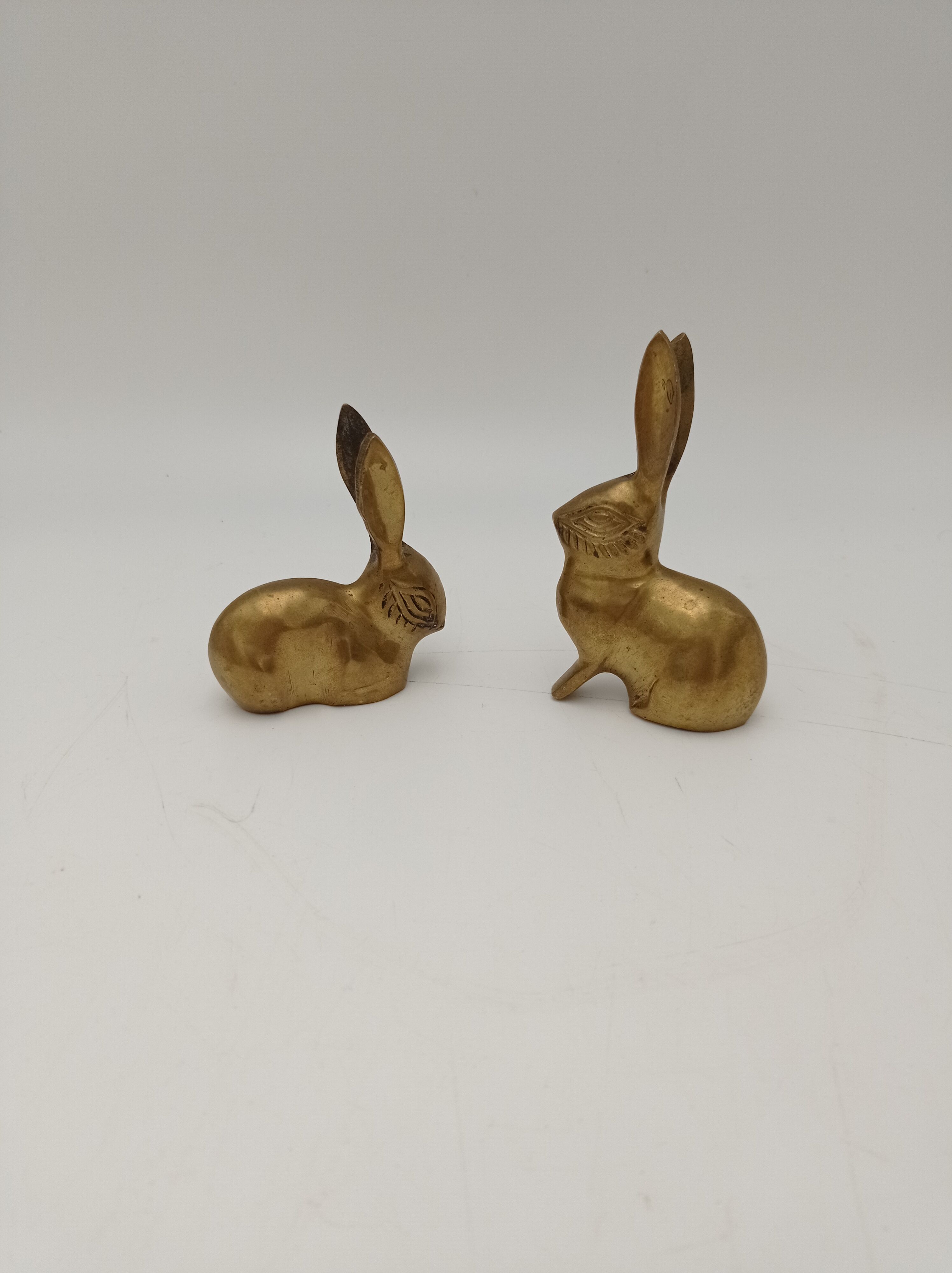 Brass rabbit couple