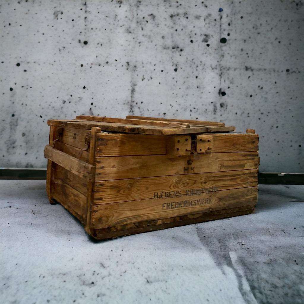 Vintage industrial wooden chest