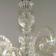 French antique glass and crystal barley twist three-armed four-light chandelier 5135