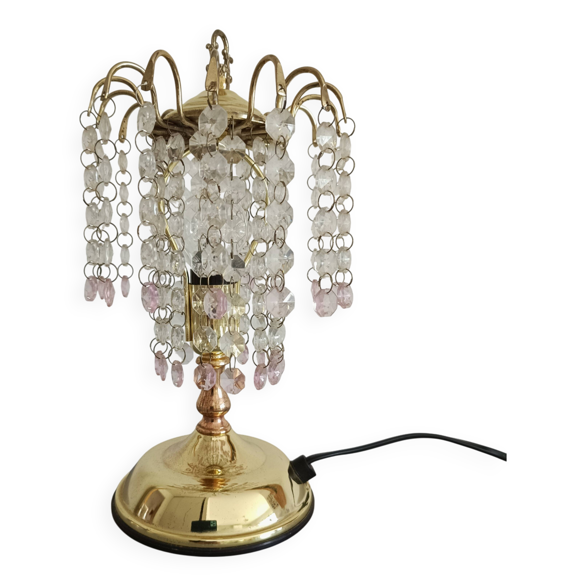 Table lamp with glass pendants