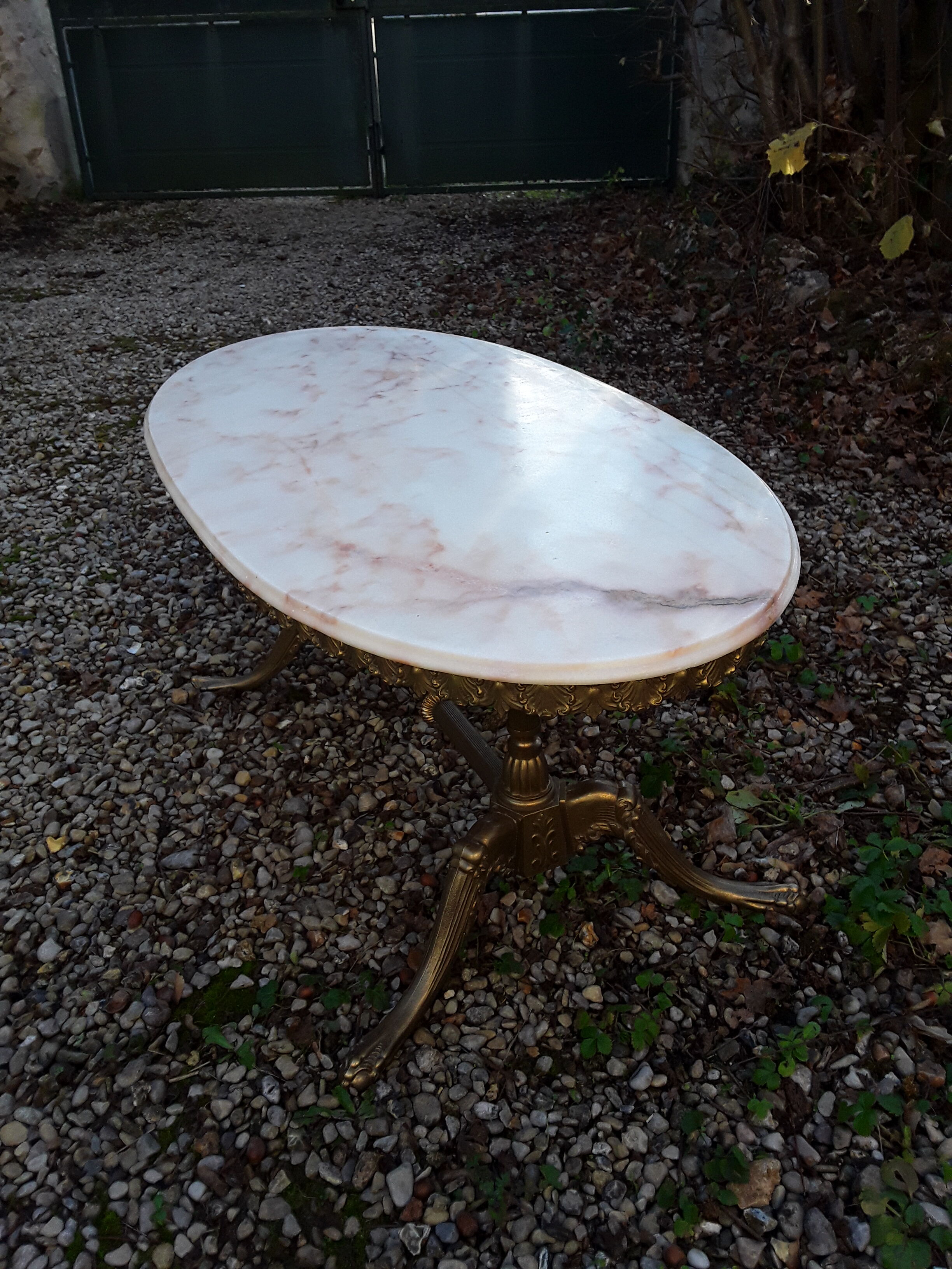 Louis XV style marble coffee table