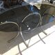 Vintage 70 ' glass table top chrome plated feet