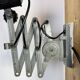 Industrial Black Enamel Scissor Wall Lamp, 1950s