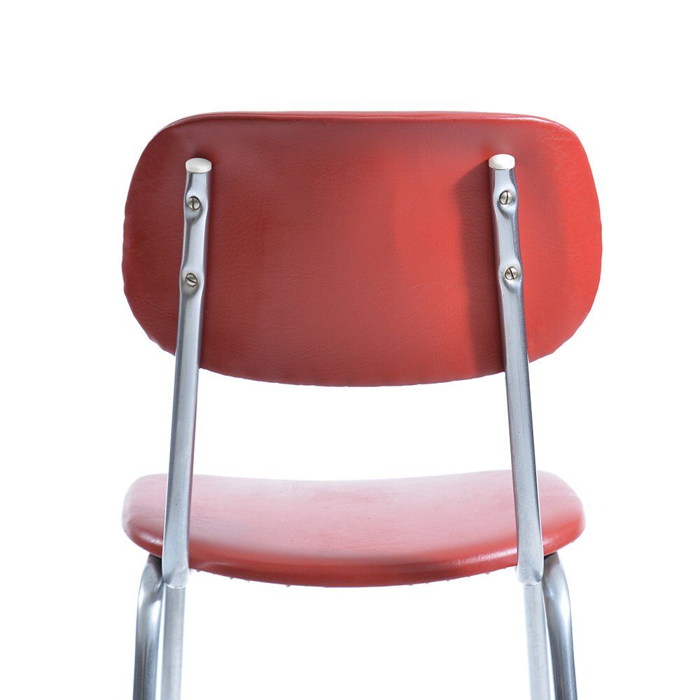Red leatherette midcentury chair, Kovona, Czechoslovakia 1960s