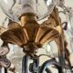 Lustrous chandelier with pendants and glass fruits, Maison Baguès, six lights.
