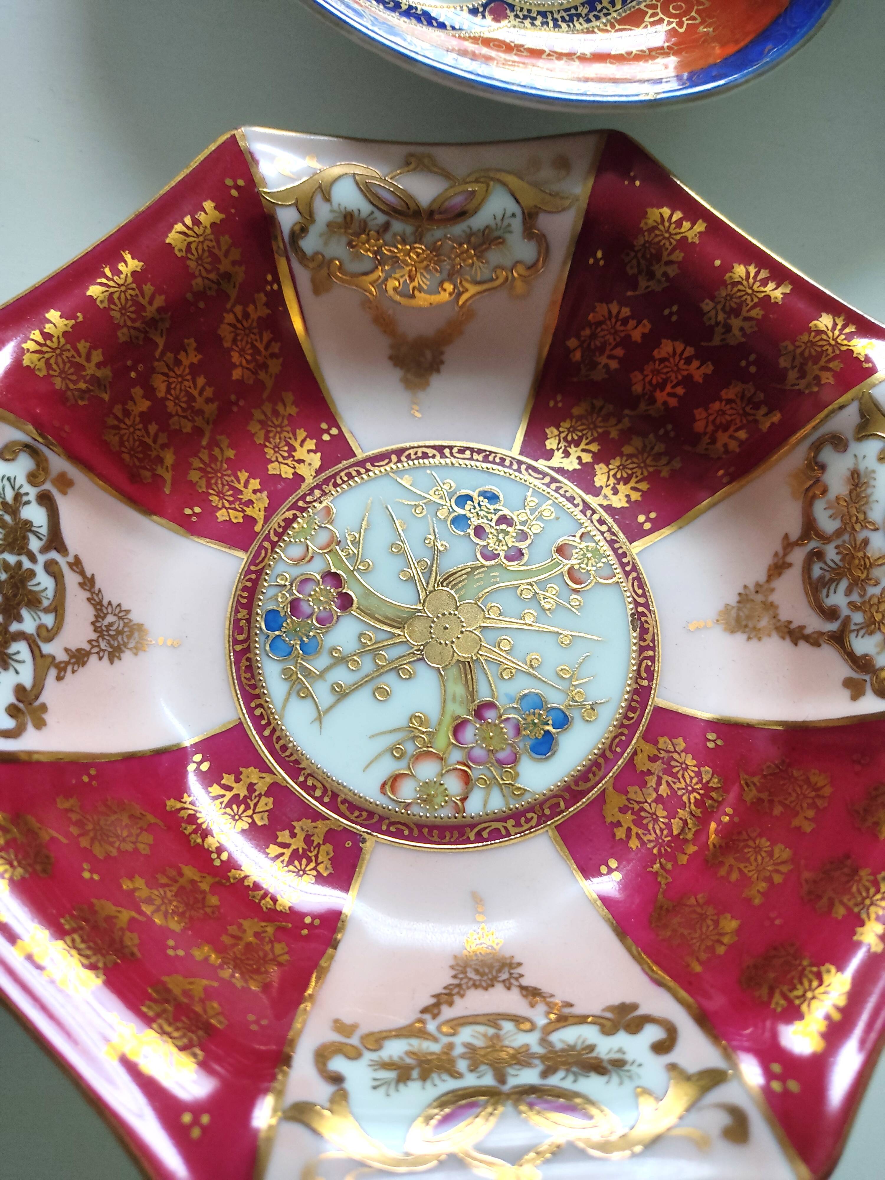 Two Meito China Japanese porcelain dishes