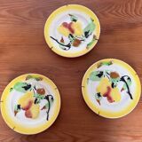 Trio assiettes barbotines poire