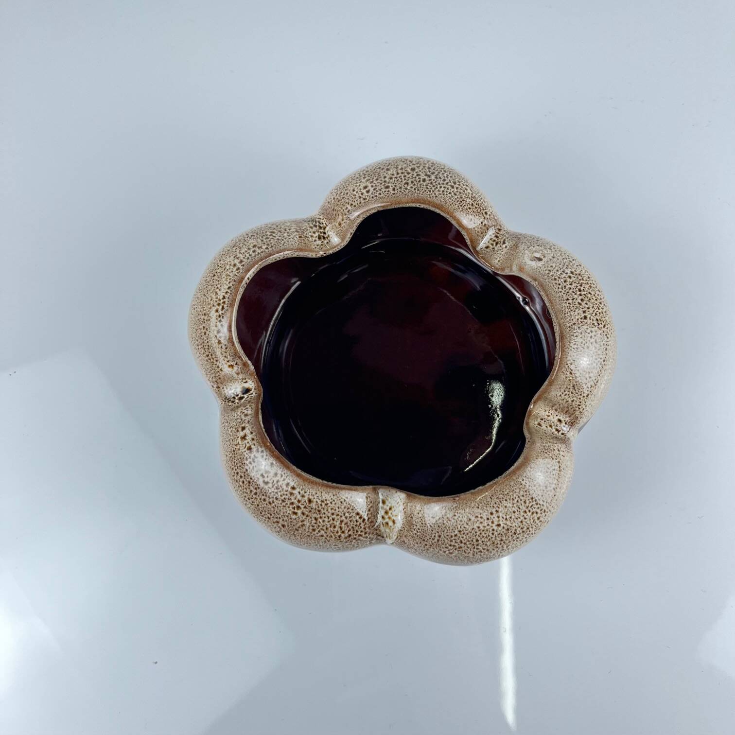 Vintage speckled glazed ceramic trinket dish – 1960/70