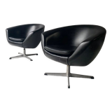2 mid century Swedish 1960’s swivel ‘pod’ chairs by Overman