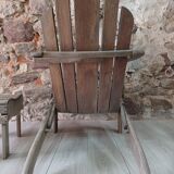 Fauteuil Adirondack ancien avec repose-pieds