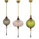 Blown Murano Glass and Brass Pendant Lamp