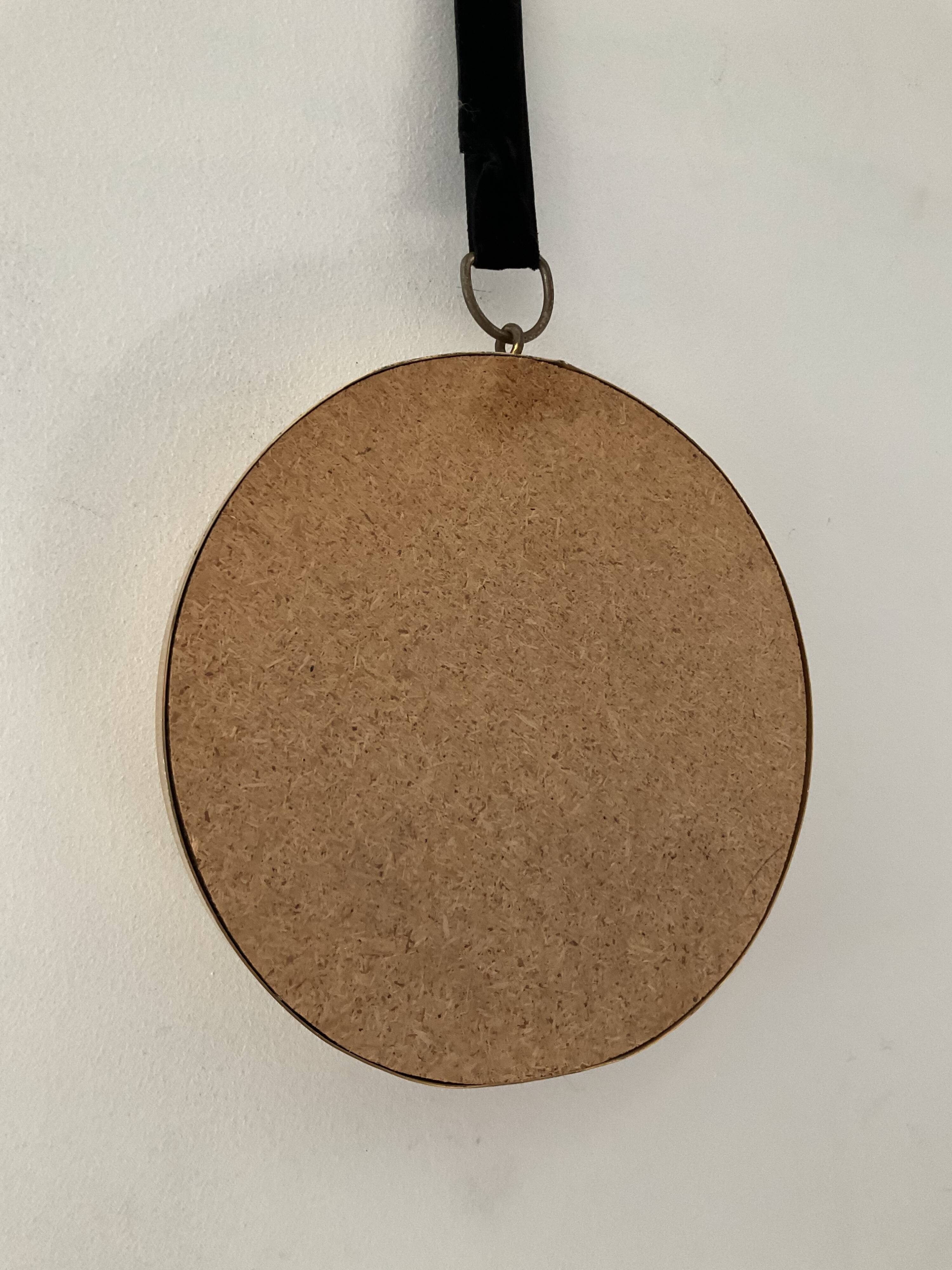Witch's eye mirror vintage brass medallion 70s