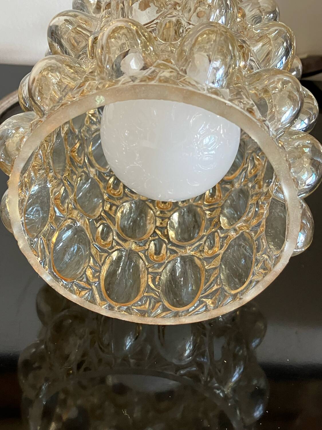 Vintage bubble glass pendant light