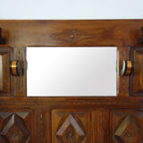 Coat rack cloakroom wood carved folk art