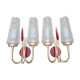 Pair of double fire wall lamps, vintage, 50/60s