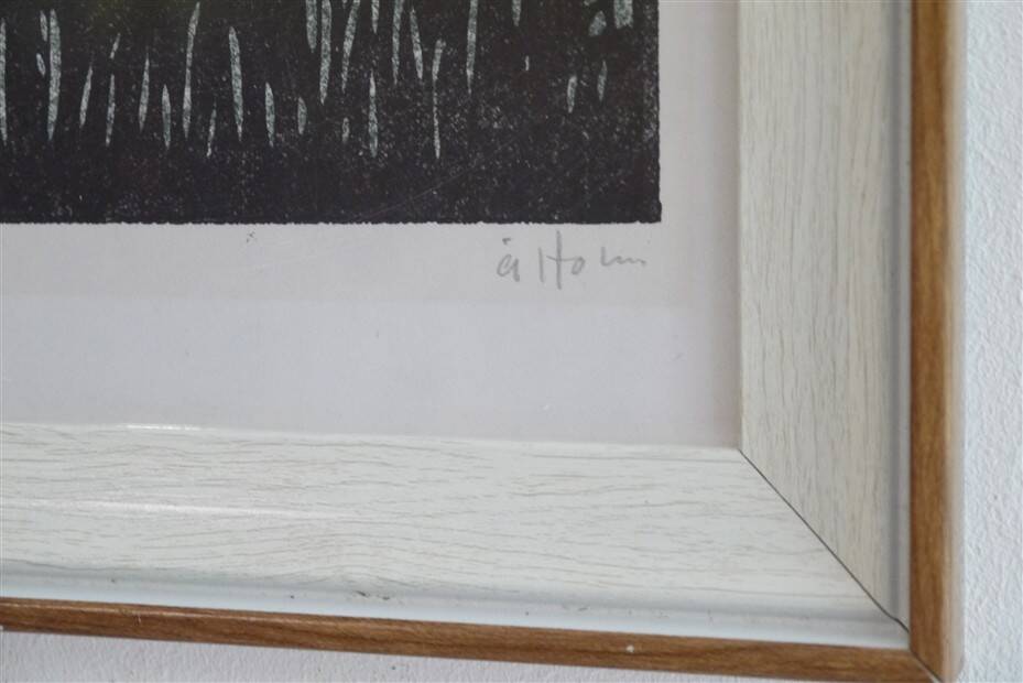 Lithographie suédoise de Ake Holm