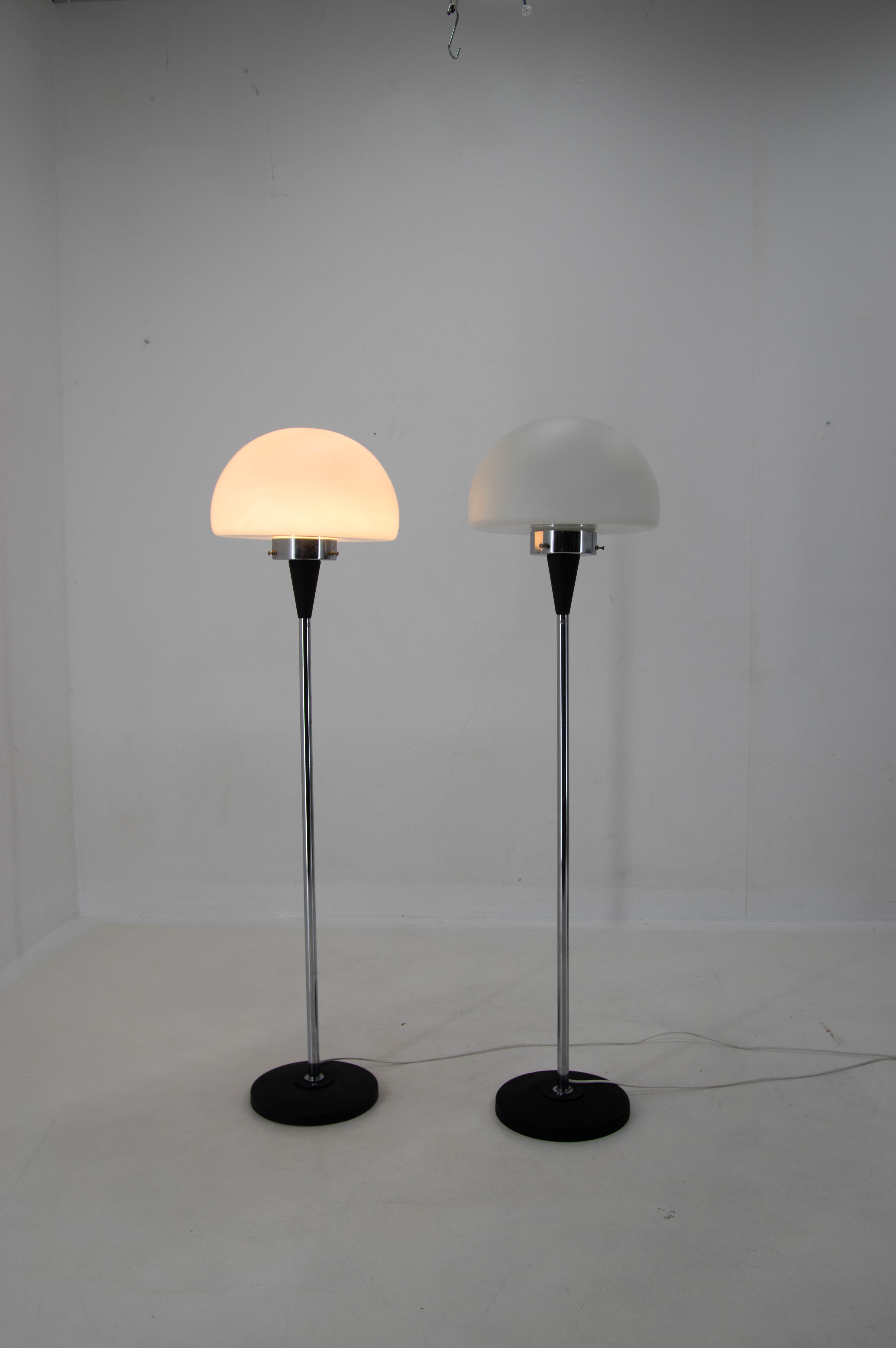 Pair of two floor lamps by Jaroslav Bejvl for Lidokov, 1960s