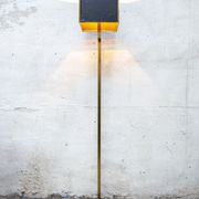 Brass, marble and leather lamp designed by Trussardi Atelier Anni 2000 For the theatre restaurant in