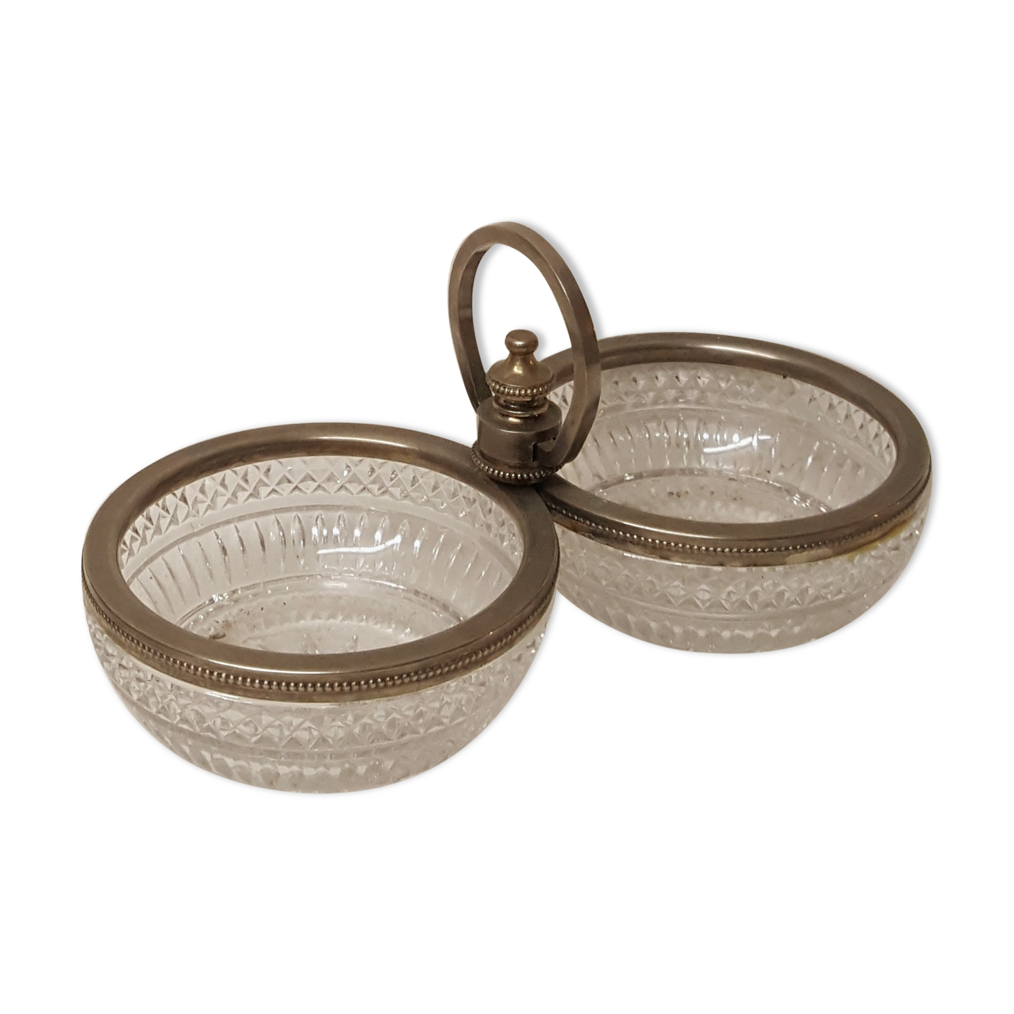 Aperitif servant, glass and silver metal