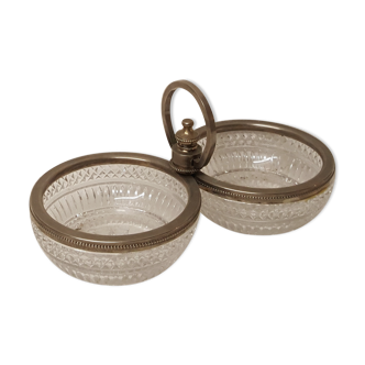 Aperitif servant, glass and silver metal