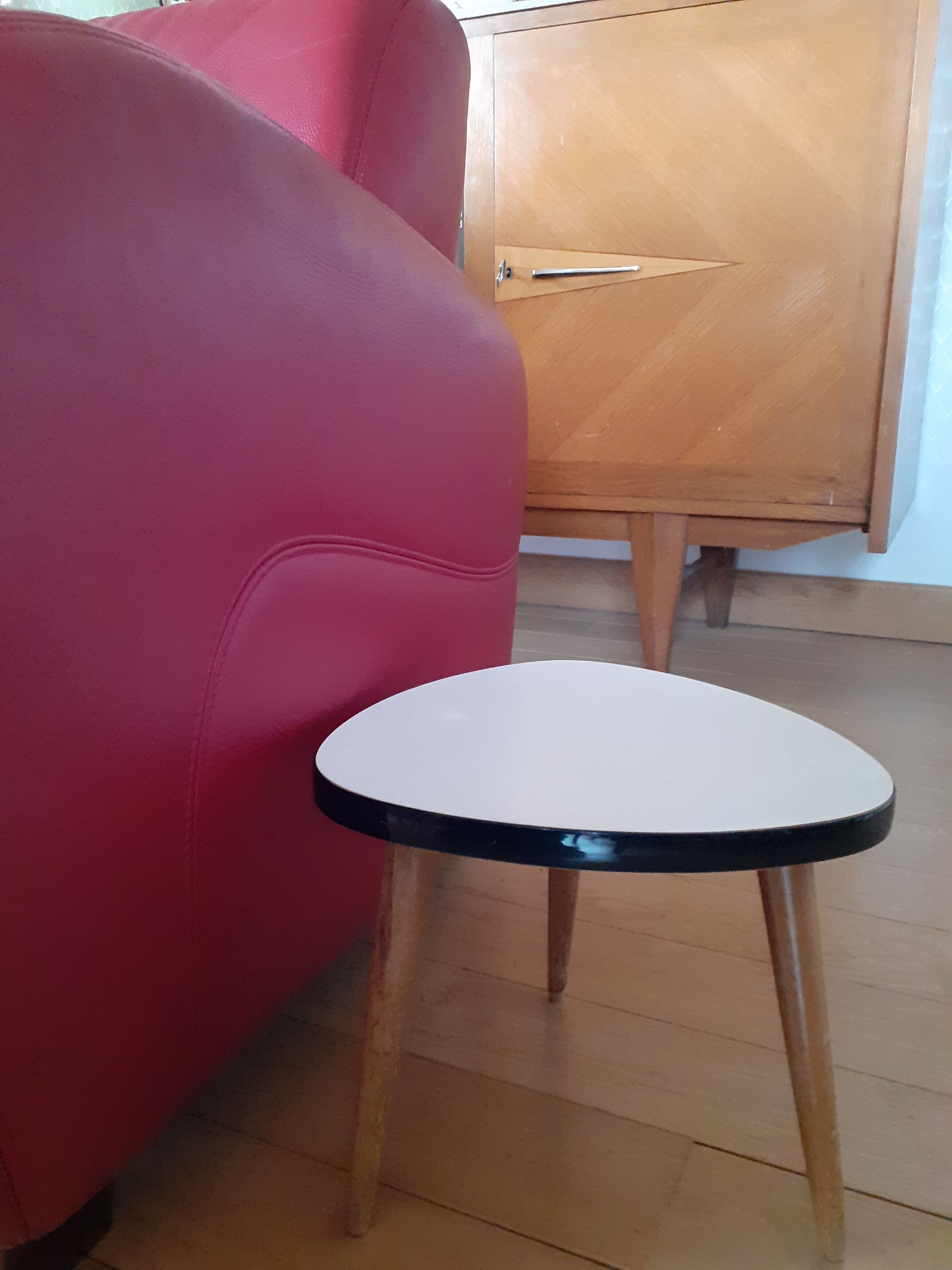 Formica tripod side table