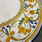 Outdoor table signed Grandi Maioliche Ficola hand-painted Italy