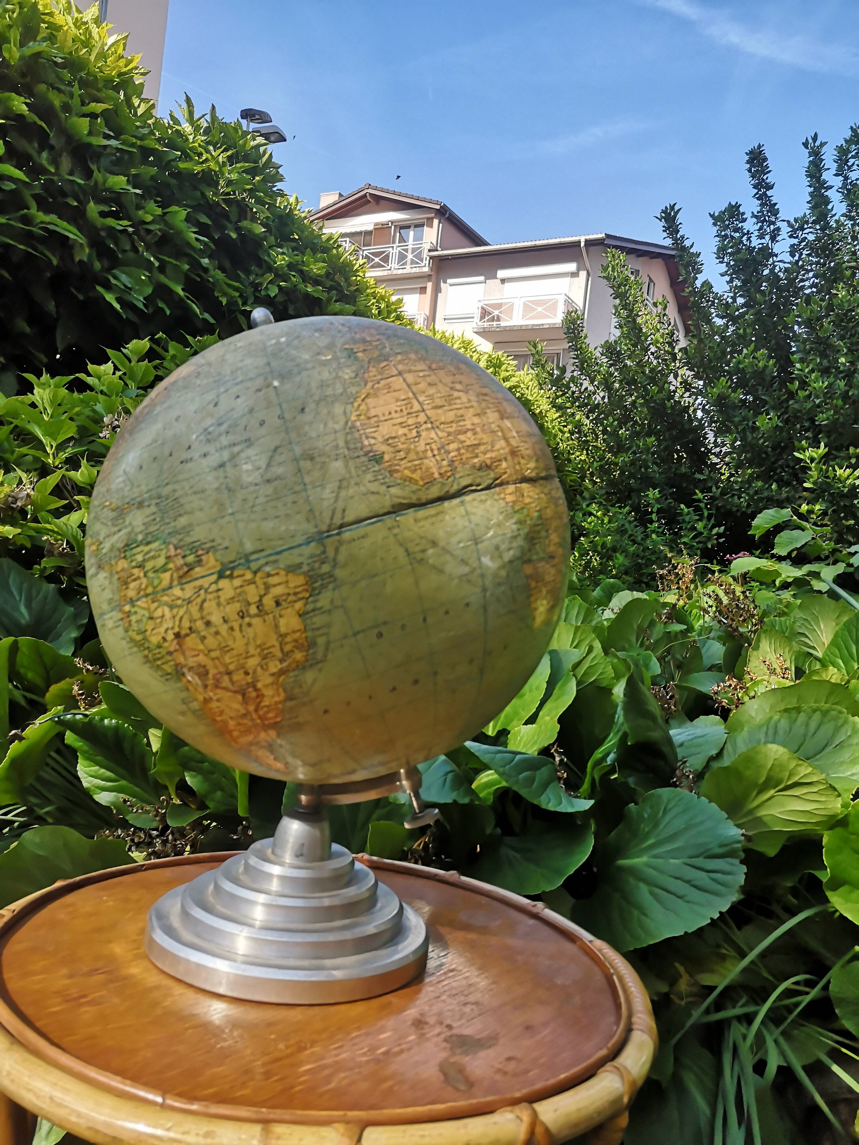 World map, vintage globe