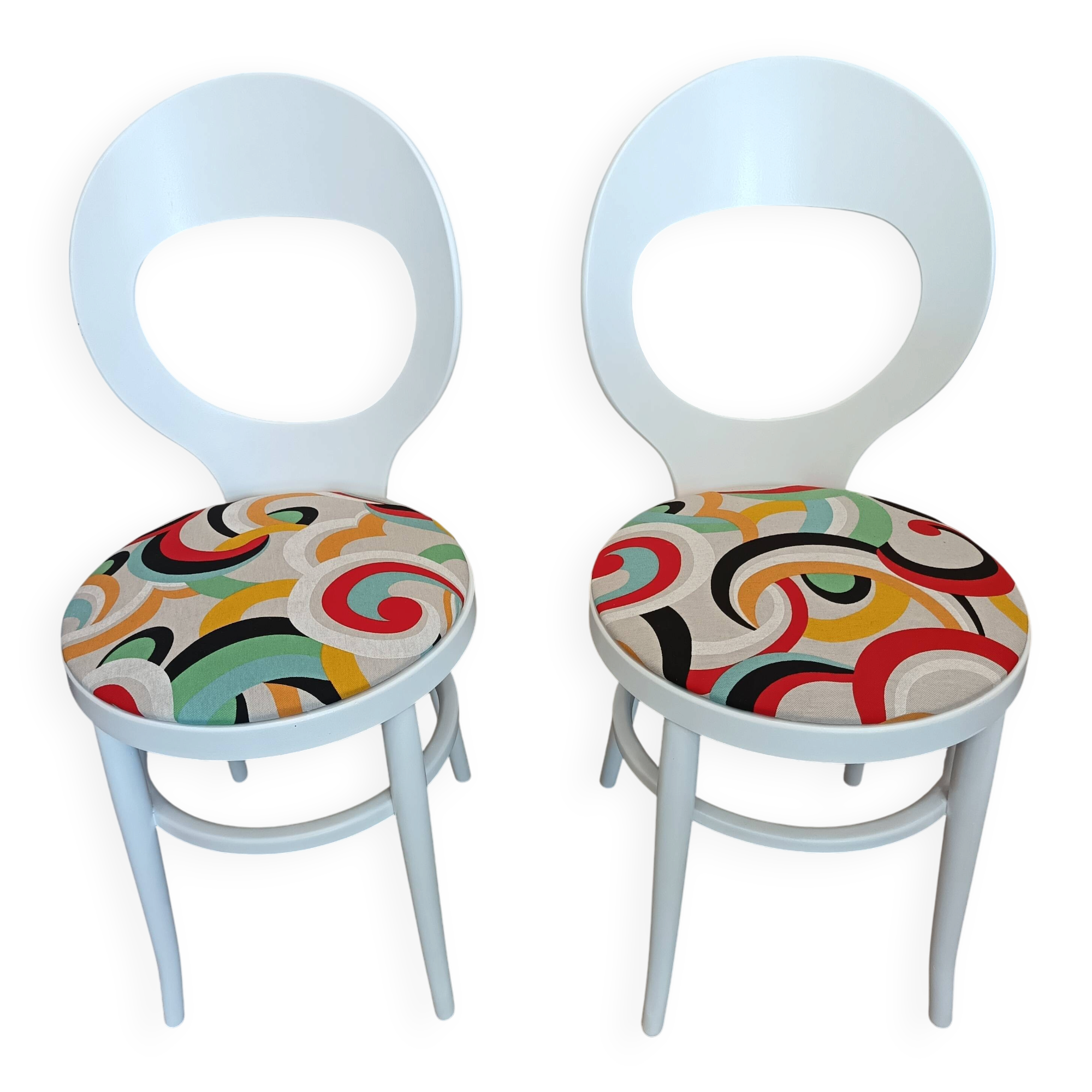 set of 2 restored Baumann Mouette chairs
