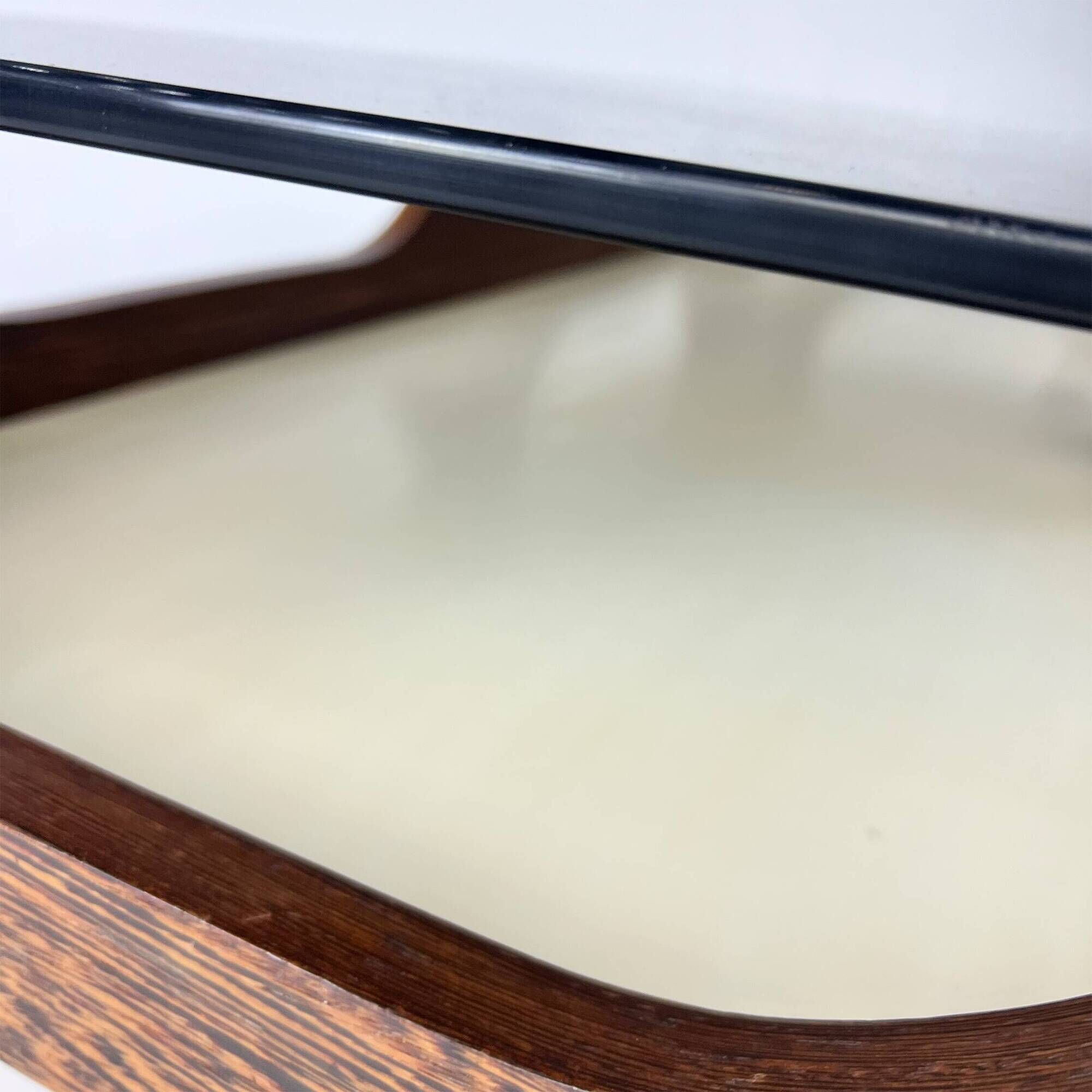 Vintage Space Age Coffee Table with Smoke Glass Table Top, 1960s