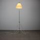 Lampadaire girafe Napako des années 1960 en chrome par Josef Hůrka avec abat-jour en parchemin fait main