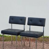 Paire de chaises en skaï design chromé - 1950s