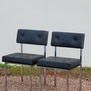 Paire de chaises en skaï design chromé - 1950s