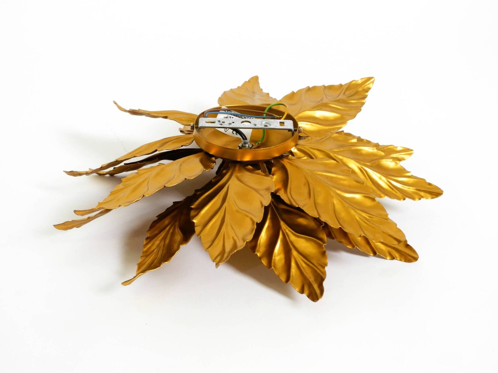 Rare large gold-plated Hans Kögl Florentine-style ceiling or wall lamp from